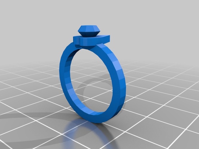 diamond heart ring 3D Print 14791