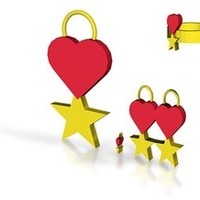 Small star heart jewelry set (1) 3D Printing 14807