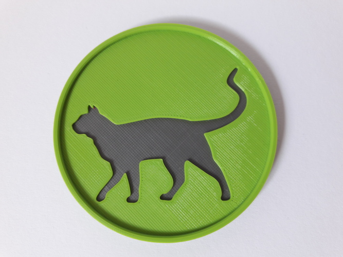 Cat Coaster 3D Print 148115