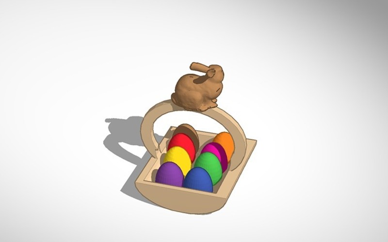 easter egg basket 3D Print 14824