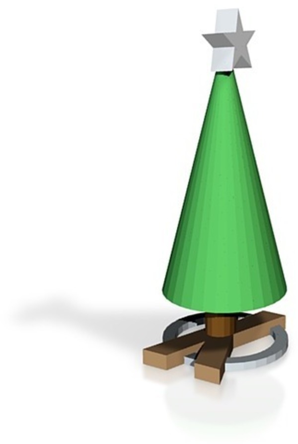 wood x based tree with star