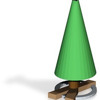 Small wood x based tree with star 3D Printing 14841