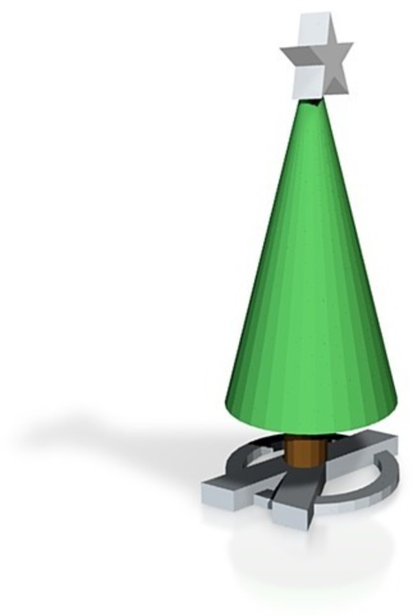xmas tree with x base and star