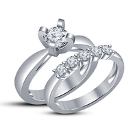 Small New Jewelry Design 3D CAD Model For Wedding Bridal Ring Set 3D Printing 148544