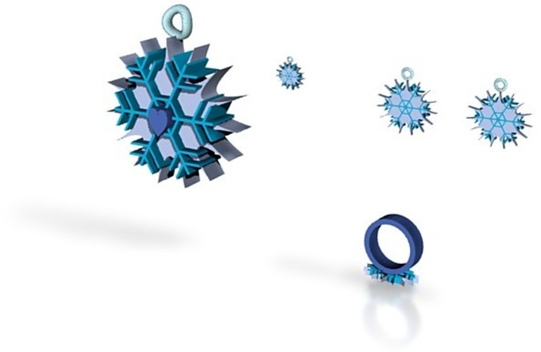 Ice heart jewelry set