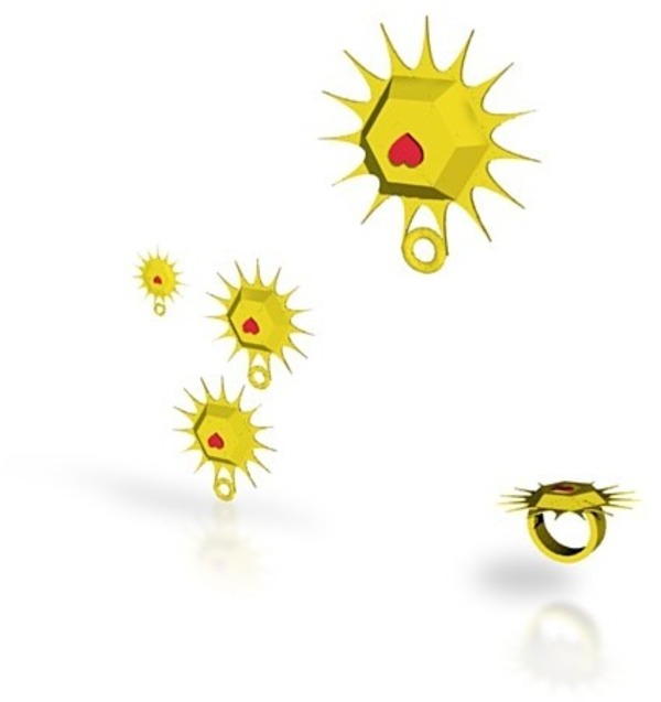 sun heart jewelry set