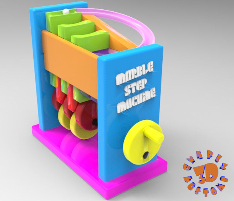 3D Printed Marble Step Machine (Automata Toy) by Gnarly Kustoms | Pinshape
