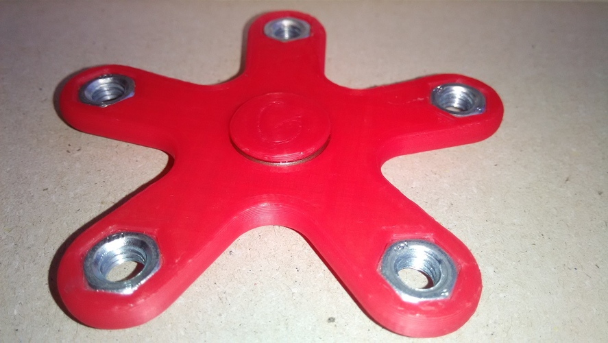 Spinner five arms 625 bearing M6 nut 3D Print 148790