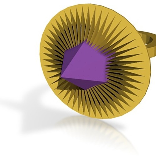 purple spike ring 3D Print 14885