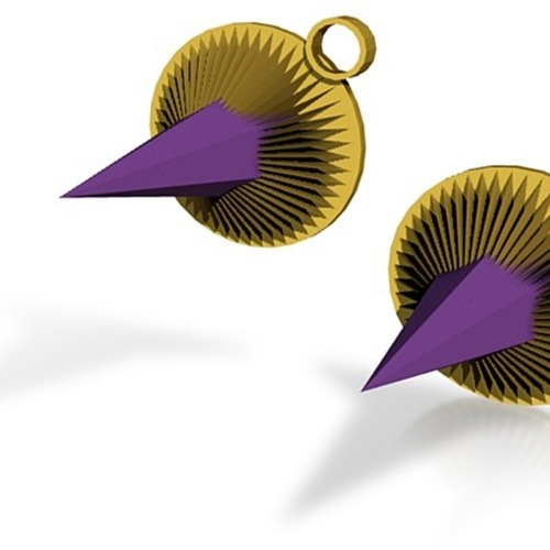 purple spike earrings 3D Print 14887