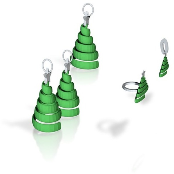 swirl xmas tree jewelry set