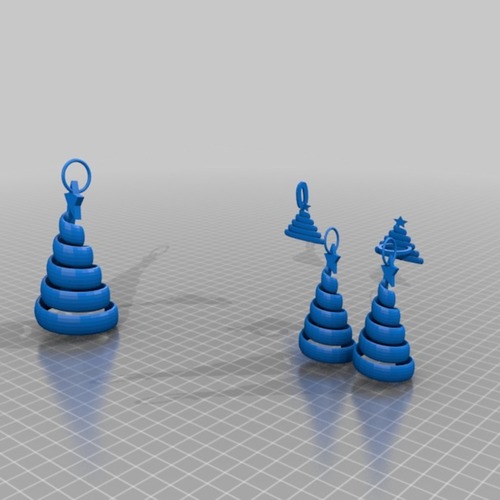 swirl xmas tree jewelry set 3D Print 14892