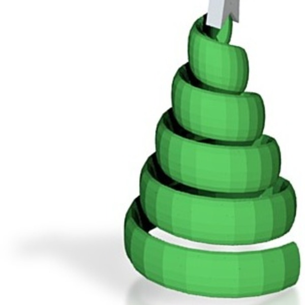 Medium swirl xmas trees smaller 3D Printing 14896