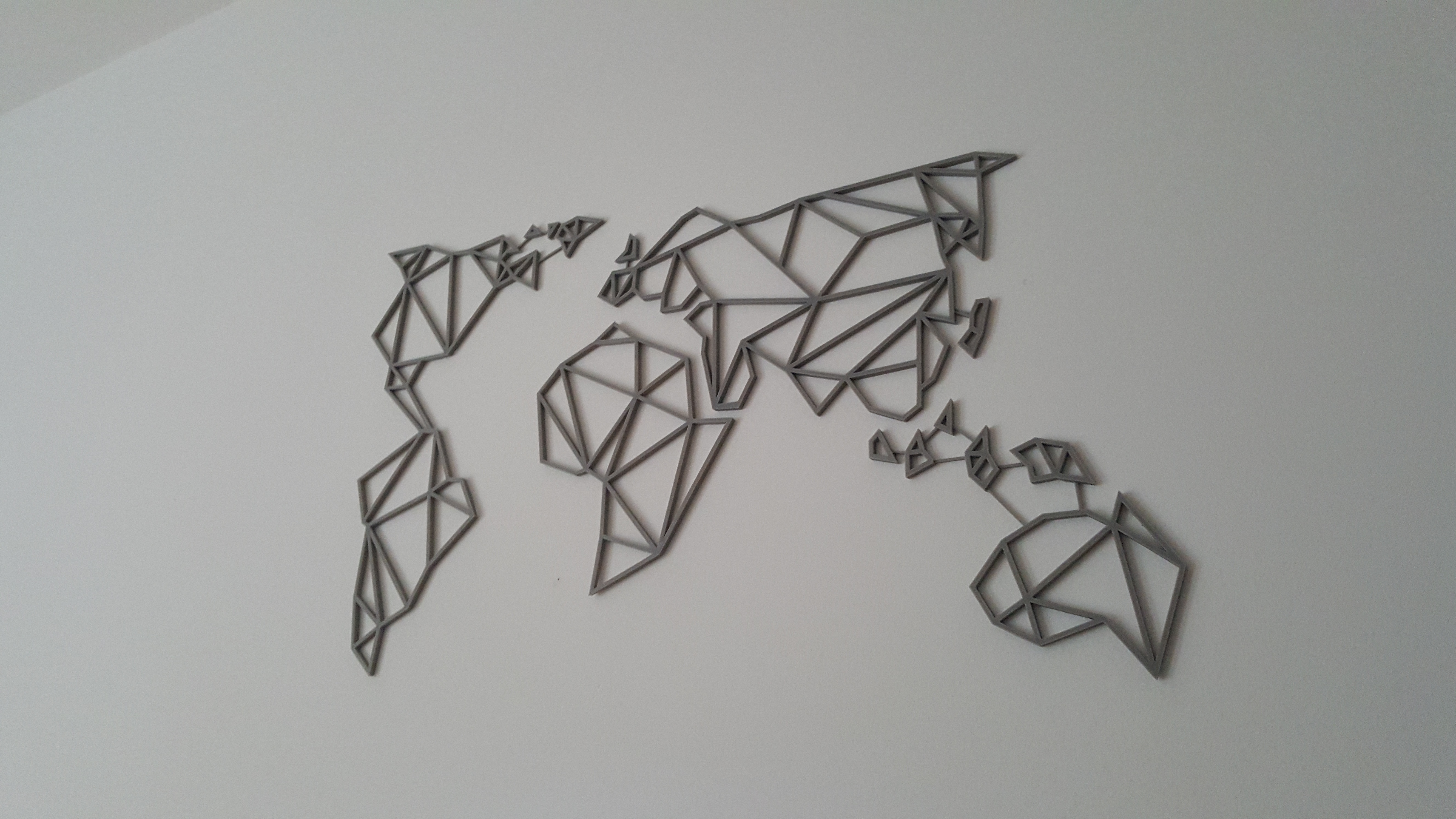 3D Printed 60x40 / Geometrical World / World Map / Home ...