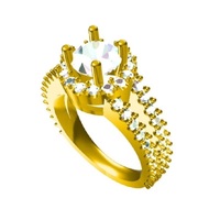 Small 3D Jewelry CAD Model For Solitaire Wedding Ring 3D Printing 149309