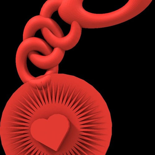 bright heart keychain 3D Print 14931