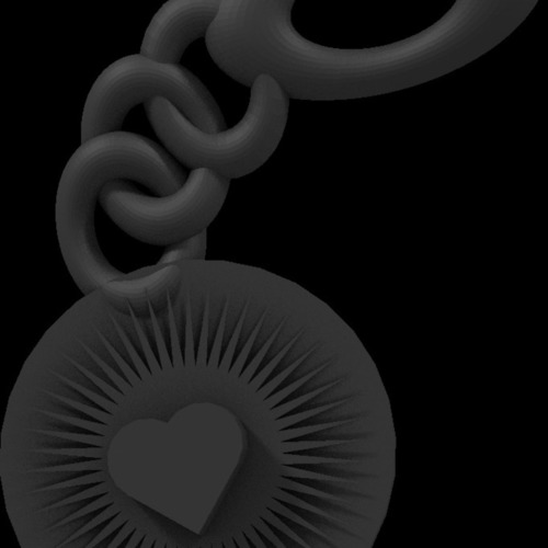 bright heart keychain 3D Print 14932