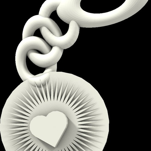 bright heart keychain 3D Print 14933