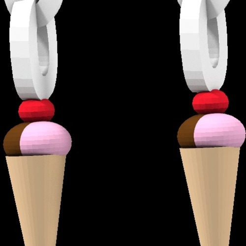 ice cream earrings 3D Print 14942