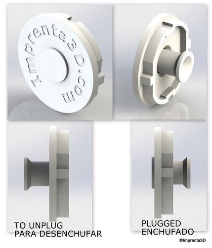 Plug Cover hidden handle - Tapa de enchufe tirador oculto 3D Print 149504
