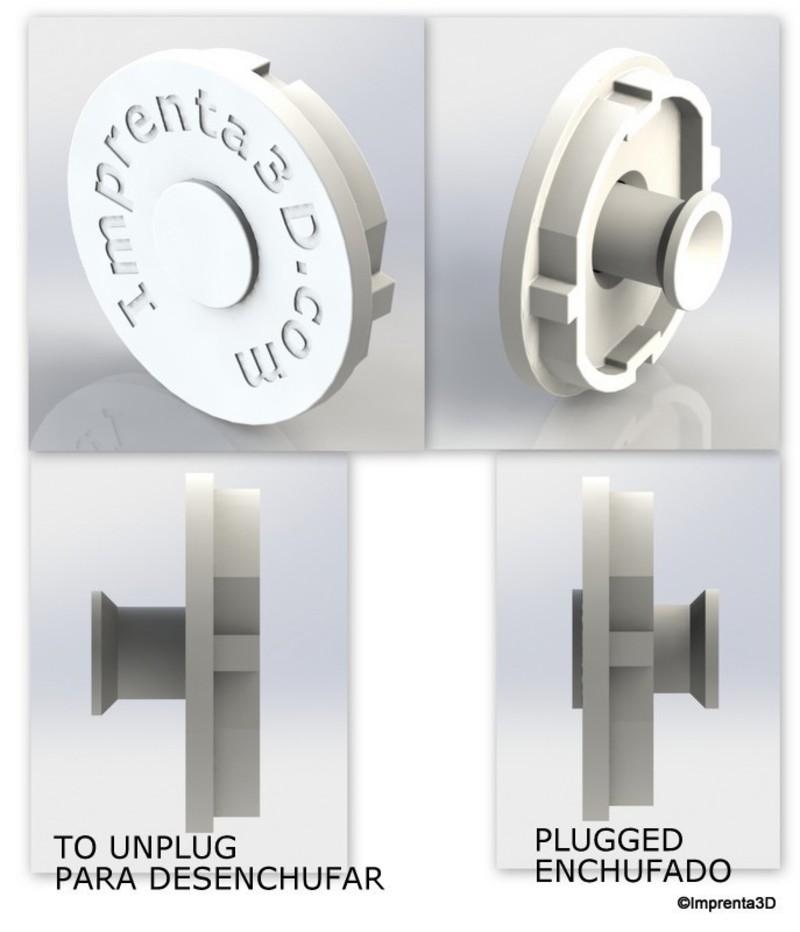 Plug Cover hidden handle - Tapa de enchufe tirador oculto