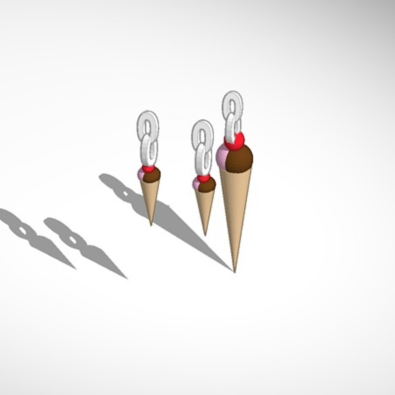 ice cream pendant and earrings
