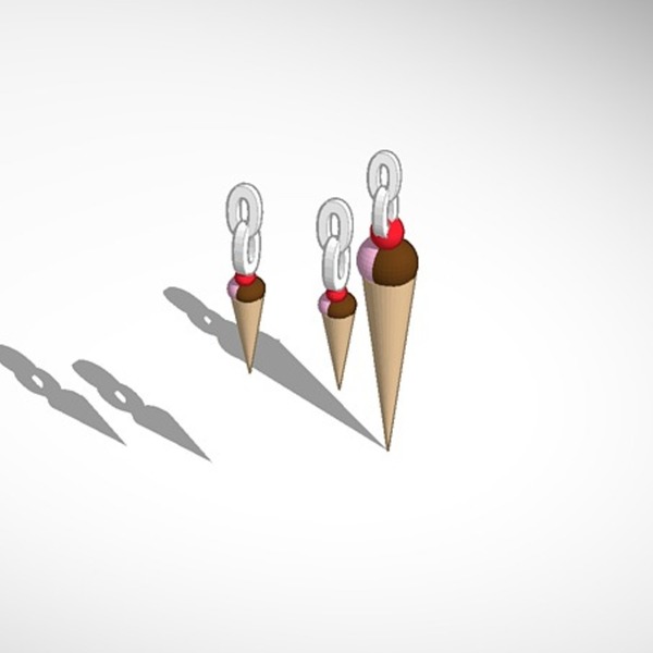 ice cream pendant and earrings