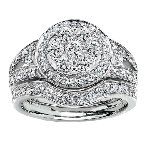 Jewelry 3D CAD Model For Wedding Bridal Ring Set 3D Print 149515