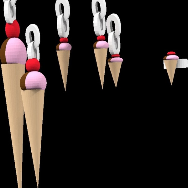 Ice cream jewelry and key ring set