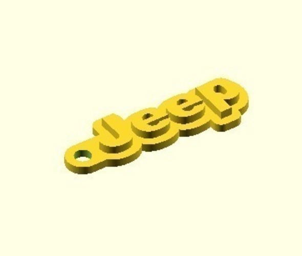 Jeep Keychain (Customizable) 3D Print 149554