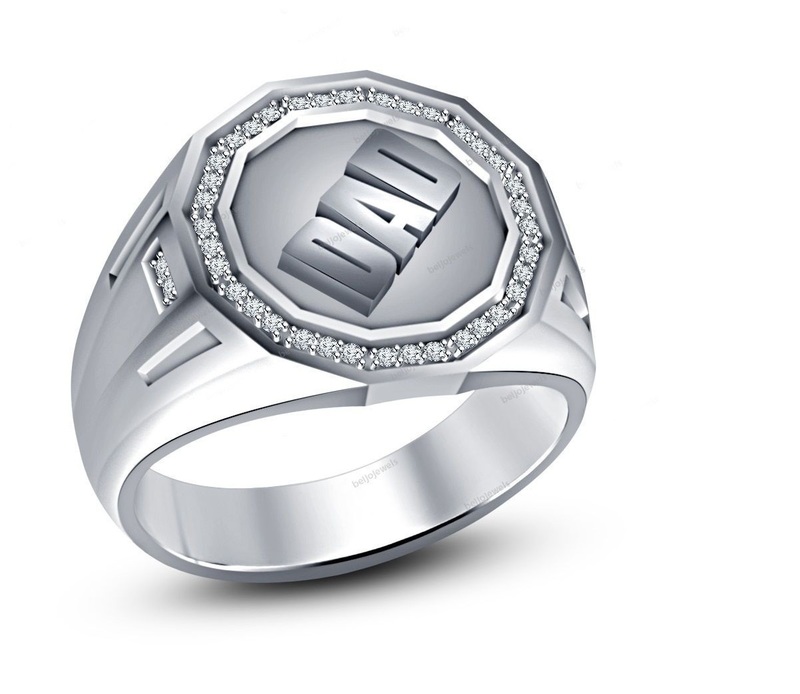 "DAD" Mens Band Ring 3D CAD Model In STL Format