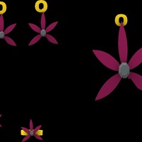 violet flower jewelry set - Thumbnail 2