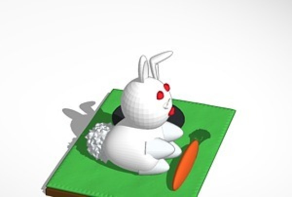rabbit with carrot and hole