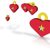 star of the heart jewelry set with charm - Thumbnail 1
