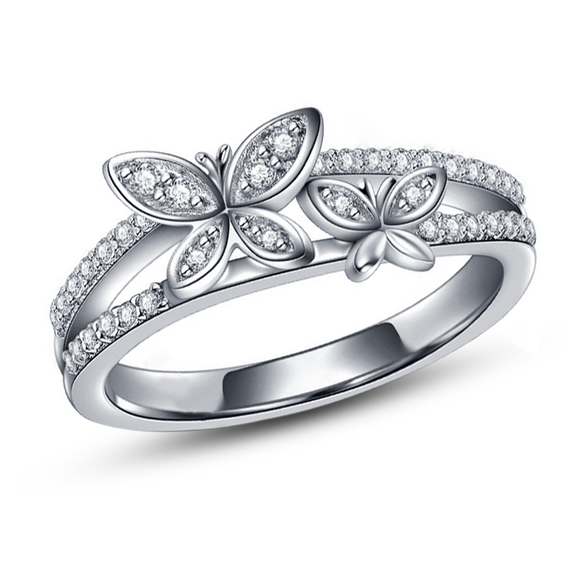 3D CAD Model Butterfly Design Ring In STL Format