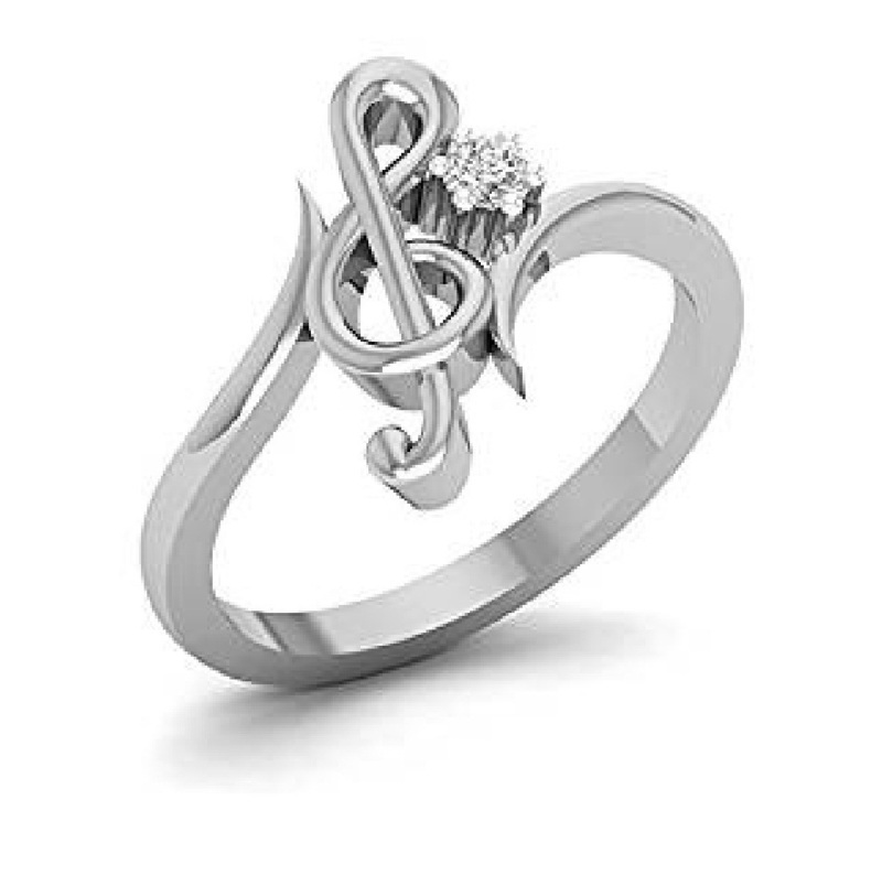 Exclusive 3D CAD Model For Treble Clef Design Ring
