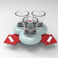 The 3 Shot Glass Drinking Game Multi Player Spinner - Thumbnail 2