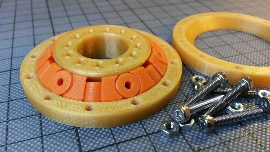 Slew Bearing Conic, with Spacers, parametric Design with Fusion  3D Print 150117