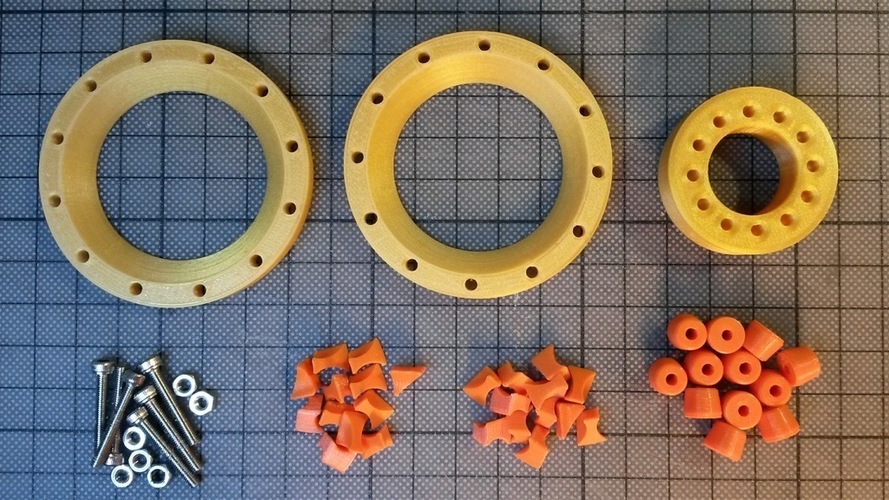 Slew Bearing Conic, with Spacers, parametric Design with Fusion  3D Print 150119