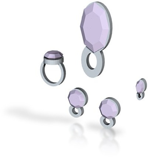 Lara Lavender Dream Jewelry set (all files obj, stl, x3d, wrl) 3D Print 15021