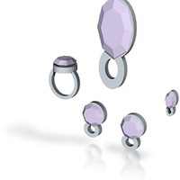 Small Lara Lavender Dream Jewelry set (all files obj, stl, x3d, wrl) 3D Printing 15021