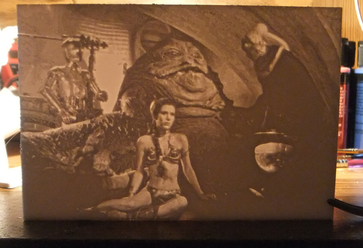 Princess Leia Slave scene Lithophane 3D Print 150215