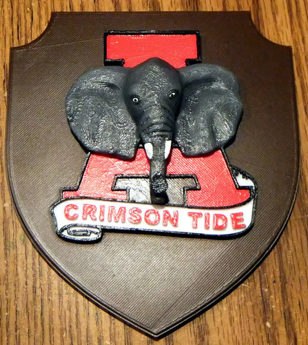 Alabama Crimson Tide Plaque 3D Print 150225