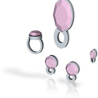 lara rose quartz jewelry set all files obj, stl, x3d, wrl - Thumbnail 1
