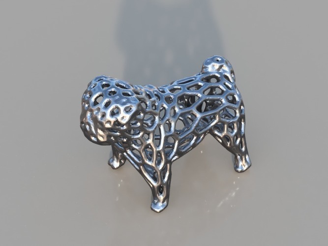 Voronoi Pug 3D Print 150284