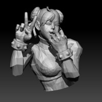 Small Chun Li (Street Fighter) 3D Printing 150287