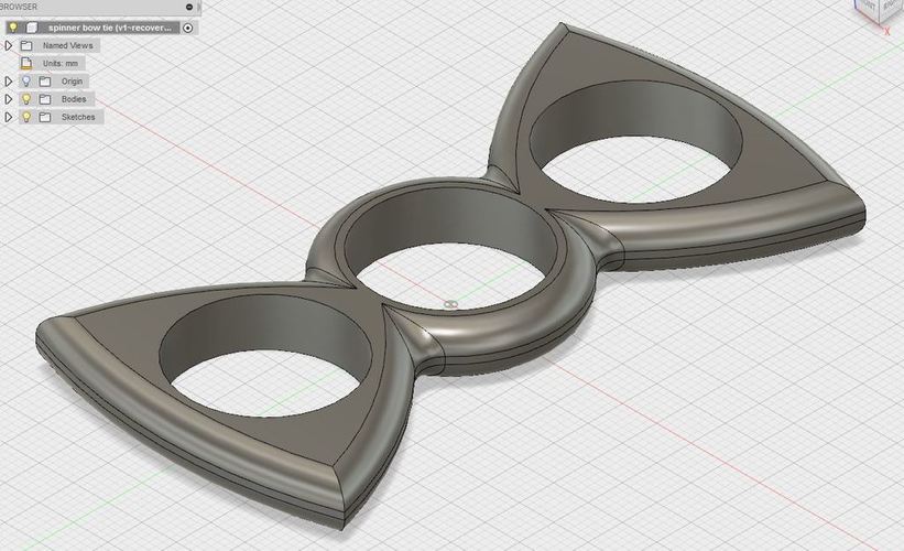Bow tie shaped fidget spinner 3D Print 150317
