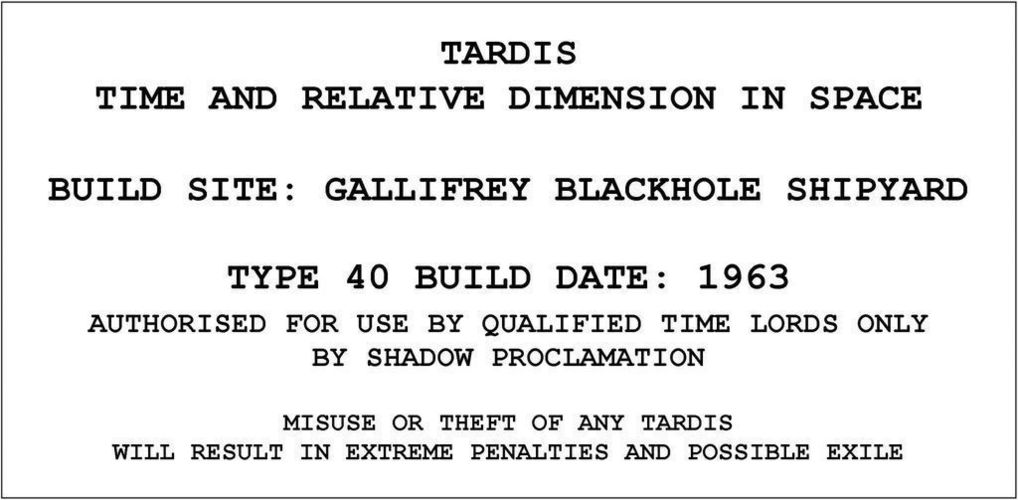 Doctor Who Tardis maker  plate  3D Print 150323