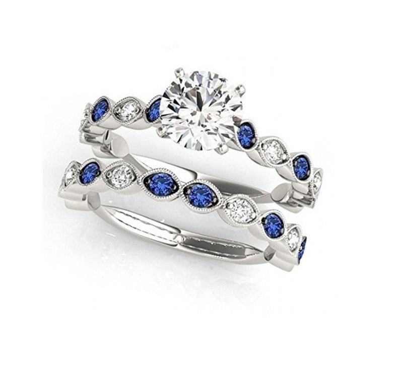 Beautiful Wedding Bridal Ring Set 3D CAD Model In STL Format