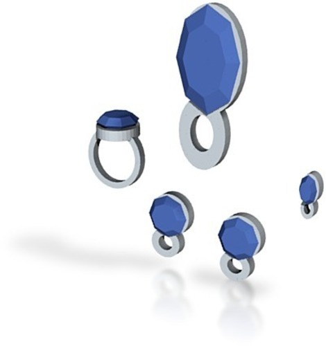 lara blue jewelry full set 3D Print 15036